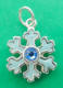 sterling silver light blue enamel and blue crystal snowflake charm