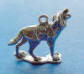 sterling silver 3-D howling wolf charm
