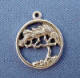 sterling silver cypress tree round disc charm