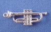 sterling silver 3-d trumpet charm