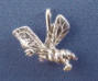 back side of sterling silver bee charm