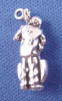 sterling silver 3-d man in suit playing bass charm