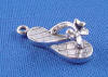 sterling silver flip flop with bow beach sandal charm