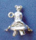 sterling silver 3-d gymnast charm