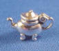 sterling silver 3-d teapot charm - top opens