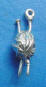 sterling silver ball of yarn with knitting needles charm