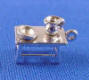 sterling silver 3-d water ewer and basin on table charm