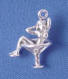 sterling silver 3-d woman in champagne glass charm