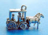 sterling silver 3-d horse and carriage charm