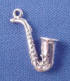 sterling silver 3-d saxophone charm