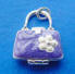 sterling silver purple purse with white flower