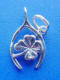 sterling silver wishbone with four leaf clover charm