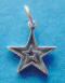 Sterling silver star charm - antiqued inside