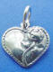 sterling silver heart with rose charm
