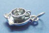 sterling silver tea cup with saucer and spoon charm