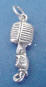 sterling silver microphone charm