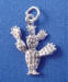 sterling silver 3-d cactus charm