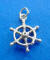 sterling silver captain/ship's wheel charm