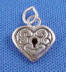 sterling silver heart lock with keyhole charm