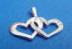 sterling silver double hearts charm