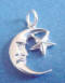 sterling silver moon and star charm