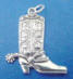 sterling silver cowboy boot charm