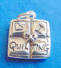 Sterling silver I love quilting charm