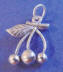 sterling silver cherries charm