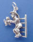 sterling silver fireman with cat on ladder charm