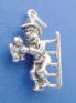 sterling silver fireman on a ladder saving a cat charm
