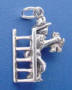 sterling silver fireman on ladder with cat charm
