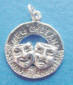 Sterling silver New Orleans Theatre masks charm