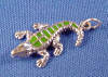 sterling silver green enamel alligator charm