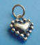 sterling silver beaded heart charm