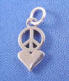 sterling silver peace sign and heart peace and love charm