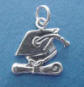 sterling silver graduation cap and dipolma charm