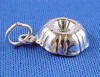 side view of sterling silver 3-d bunt cake pan charm