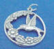 sterling silver large round hummingbird charm