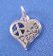 sterling silver peace heart charm