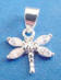 sterling silver dragonfly charm with cubic zirconia stones