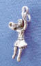 sterling silver 3-d cheer leader with megaphone charm
