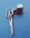 sterling silver thimble and scissors charm