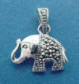 sterling silver elephant charm with marcasite stones