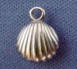 sterling silver 3-d oyster shell charm