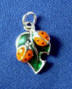 sterling silver enamel leaf and ladybugs charm