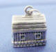 sterling silver 3-d barn charm for redneck wedding cake ribbon pull charms