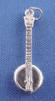 sterling silver 3-d banjo charm