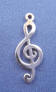 sterling silver music treble clef charm