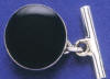 sterling silver round black onyx cuff link