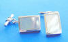 sterling silver mother of pearl rectangle cuff links